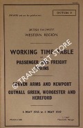 Working Time Table of Passenger and Freight Trains - Section 9 - Craven Arms and Newport, Cutnall Green, Worcester and Hereford, 6 May 1968 to 4 May 1969 by British Railways Western Region